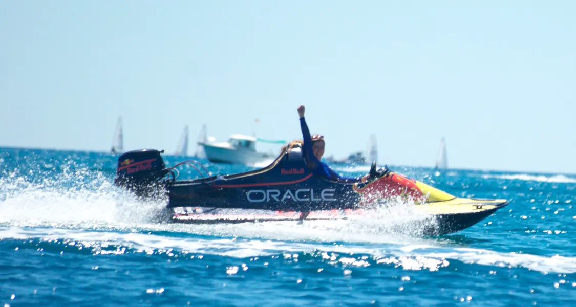 Formula 1 boat speed cruising on the water
